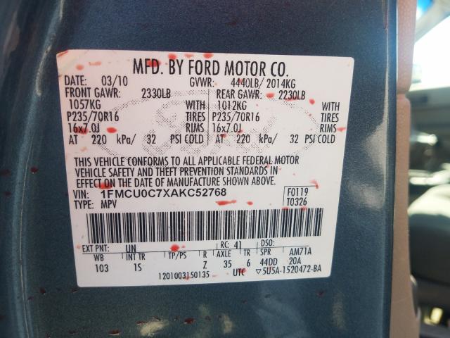 2010 FORD ESCAPE XLS 1FMCU0C7XAKC52768
