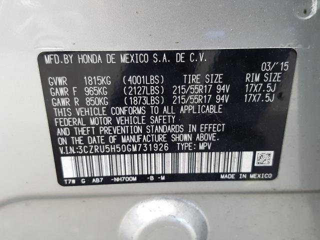 2016 HONDA HR-V EX 3CZRU5H50GM731926