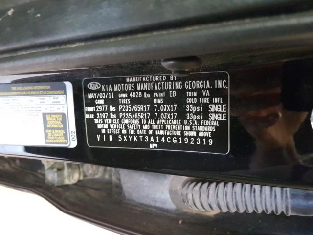 2012 KIA SORENTO BA 5XYKT3A14CG192319