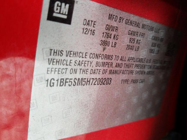 2017 CHEVROLET CRUZE PREM 1G1BF5SM5H7209203