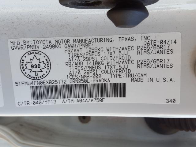 2014 TOYOTA TACOMA DOU 5TFMU4FN0EX025172