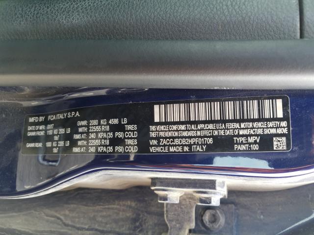 2017 JEEP RENEGADE L ZACCJBDB2HPF01706