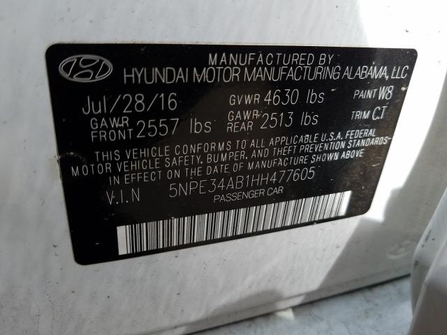 2017 HYUNDAI SONATA SPO - 5NPE34AB1HH477605