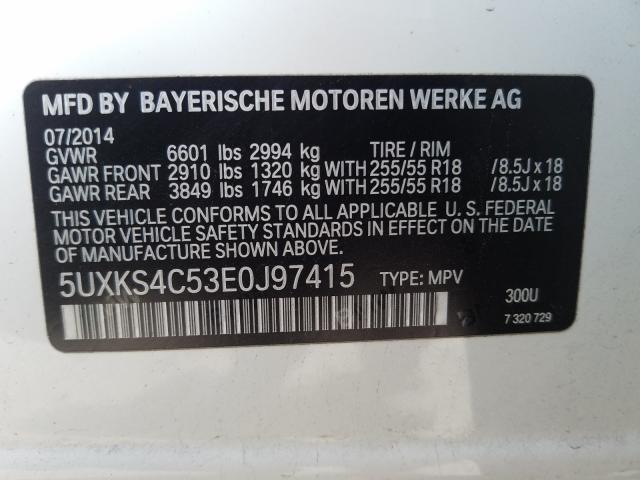 5UXKS4C53E0J97415 BMW X5 2014. Фото: 9
