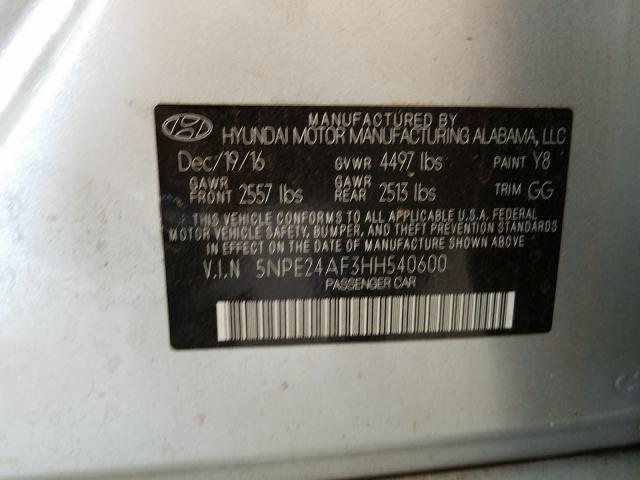 2017 HYUNDAI SONATA SE 5NPE24AF3HH540600