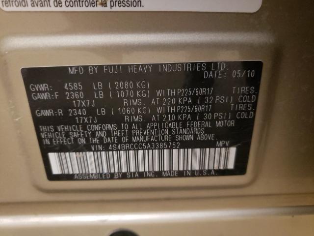 2010 SUBARU OUTBACK 4S4BRCCC5A3385752