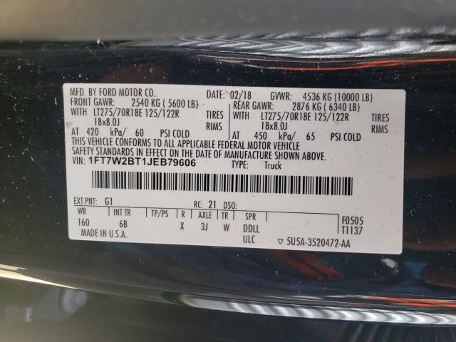 2018 FORD F250 SUPER 1FT7W2BT1JEB79606