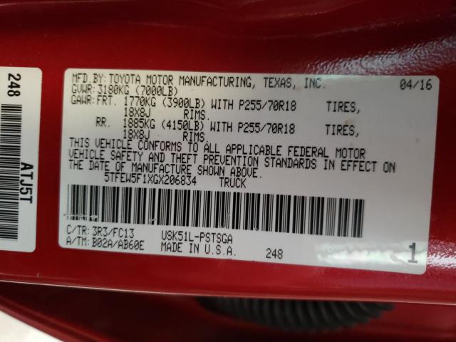 2016 TOYOTA TUNDRA CRE 5TFEW5F1XGX206834