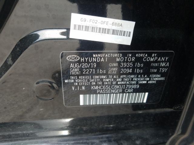 2019 HYUNDAI IONIQ BLUE KMHC65LC8KU179989