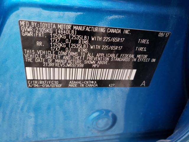 2018 TOYOTA RAV4 ADVEN 2T3RFREV5JW697998