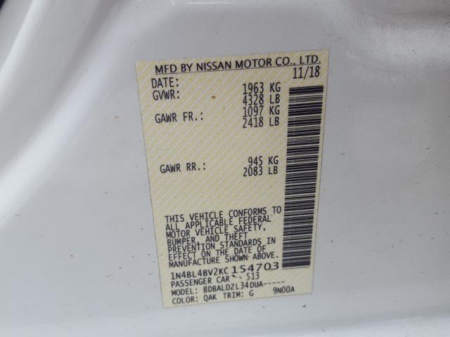 2019 NISSAN ALTIMA S 1N4BL4BV2KC154703