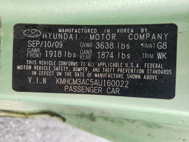 2010 HYUNDAI ACCENT BLU KMHCM3AC5AU160022