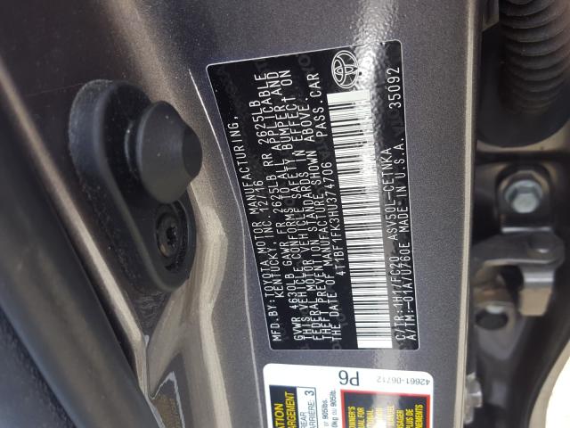 2017 TOYOTA CAMRY 4T1BF1FK3HU374706