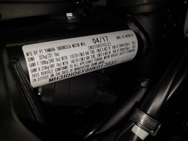 2017 YAMAHA YZFR3 MH3RH06Y8HK017031