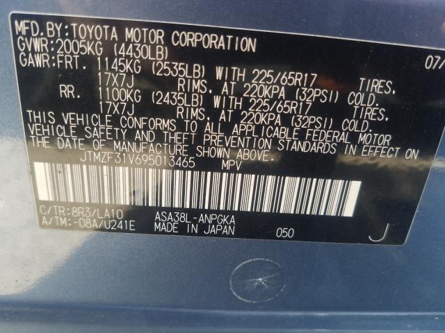 JTMZF31V695013465 2009 Toyota Rav4 Limited