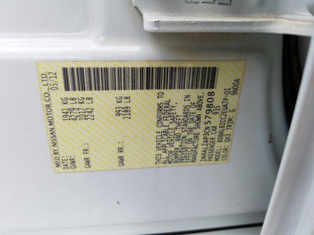2012 NISSAN ALTIMA BAS 1N4AL2AP3CN579808