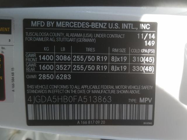 2015 MERCEDES-BENZ ML 350 4MA 4JGDA5HB0FA513863