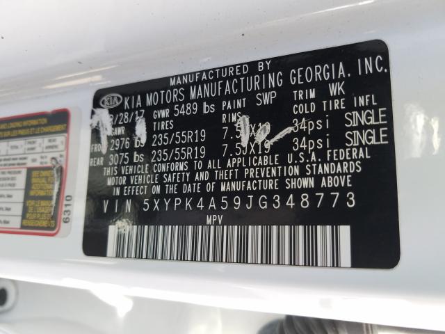 2018 KIA SORENTO SX 5XYPK4A59JG348773