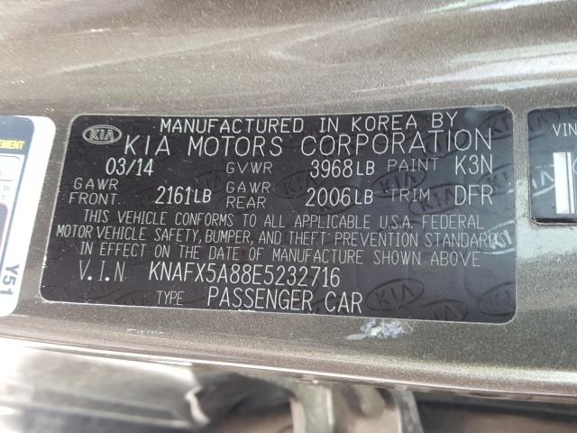 2014 KIA FORTE EX KNAFX5A88E5232716
