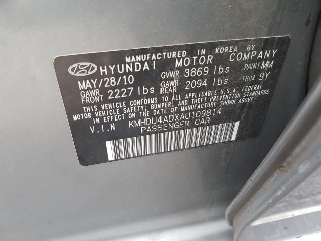 2010 HYUNDAI ELANTRA BL KMHDU4ADXAU109814