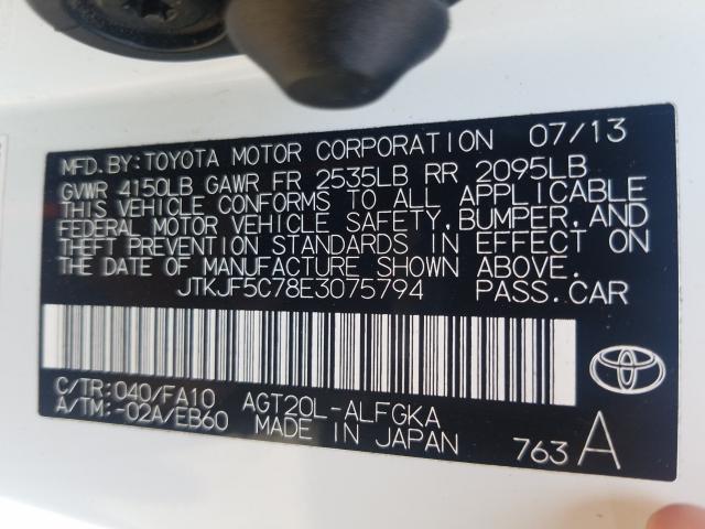 2014 TOYOTA SCION TC JTKJF5C78E3075794