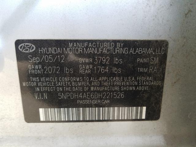 2013 HYUNDAI ELANTRA 5NPDH4AE6DH221526