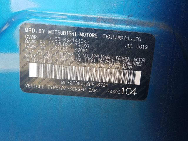 2019 MITSUBISHI MIRAGE G4 ML32F3FJ1KHF18704