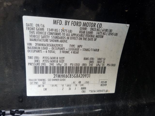 2016 FORD FLEX SEL 2FMHK6C85GBA20931