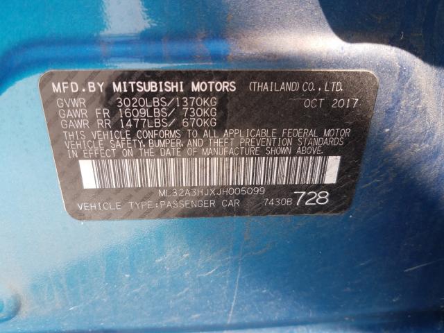 2018 MITSUBISHI MIRAGE ES ML32A3HJXJH005099