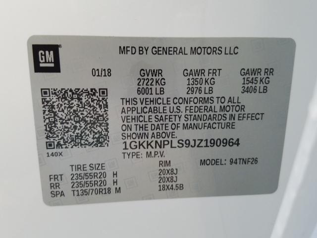 2018 GMC ACADIA DEN 1GKKNPLS9JZ190964