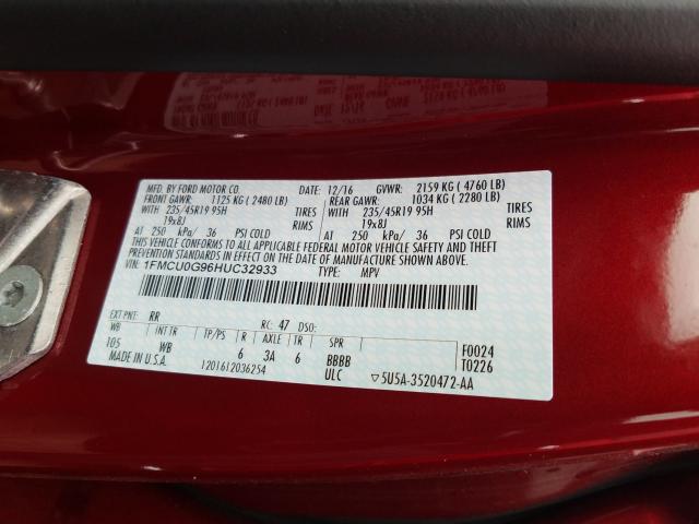 2017 FORD ESCAPE SE 1FMCU0G96HUC32933