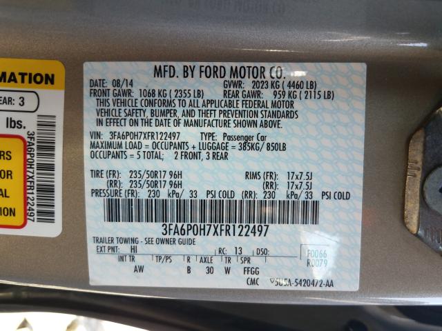 2015 FORD FUSION 3FA6P0H7XFR122497