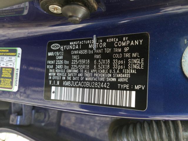 2011 HYUNDAI TUCSON GLS KM8JUCAC0BU282442