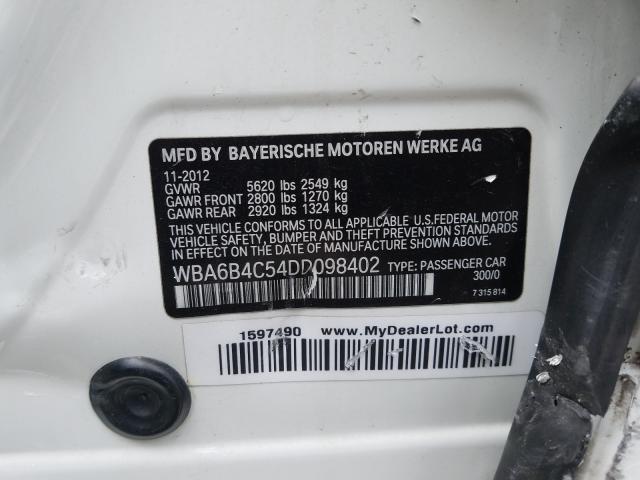 2013 BMW 650 XI WBA6B4C54DD098402