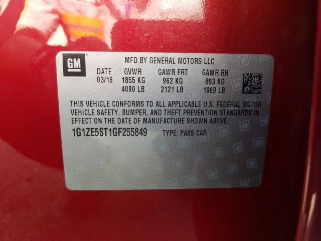 2016 CHEVROLET MALIBU LT 1G1ZE5ST1GF255849