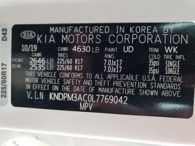 2020 KIA SPORTAGE L KNDPM3AC0L7769042