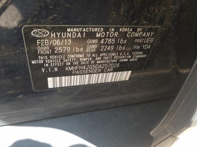 2013 HYUNDAI AZERA GLS KMHFH4JG5DA257026