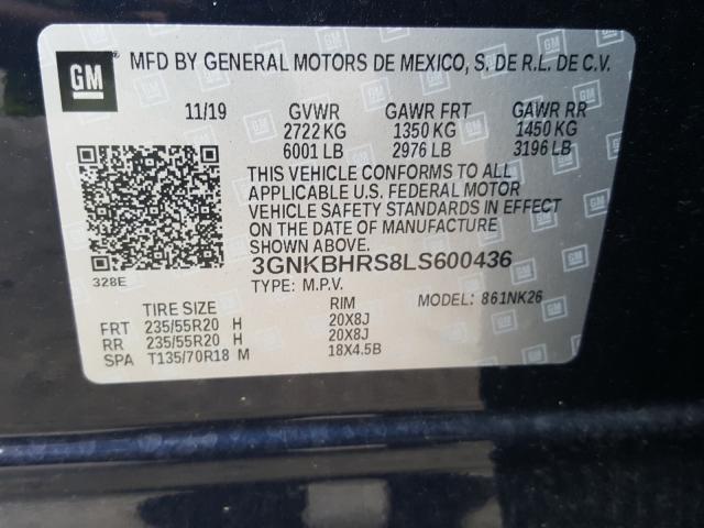 2020 CHEVROLET BLAZER 2LT 3GNKBHRS8LS600436