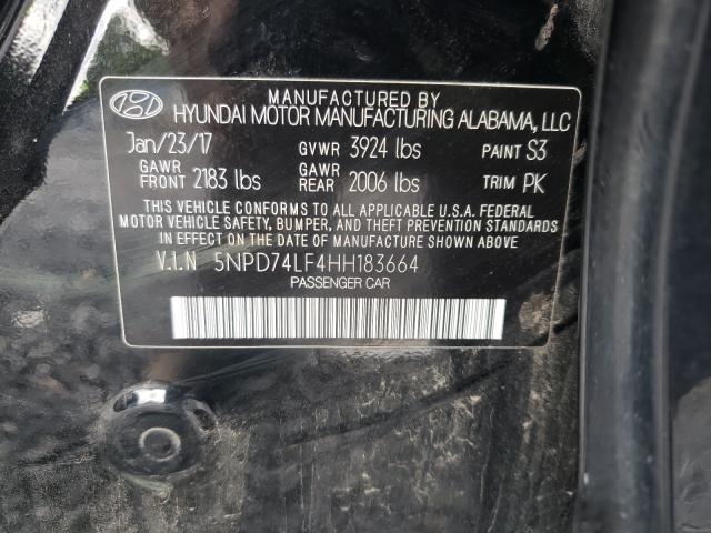 2017 HYUNDAI ELANTRA SE 5NPD74LF4HH183664
