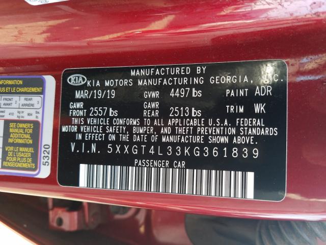2019 KIA OPTIMA LX 5XXGT4L33KG361839