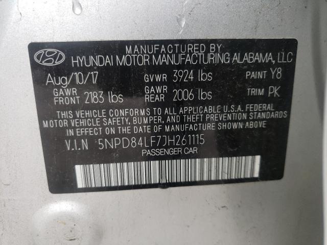 2018 HYUNDAI ELANTRA SE 5NPD84LF7JH261115