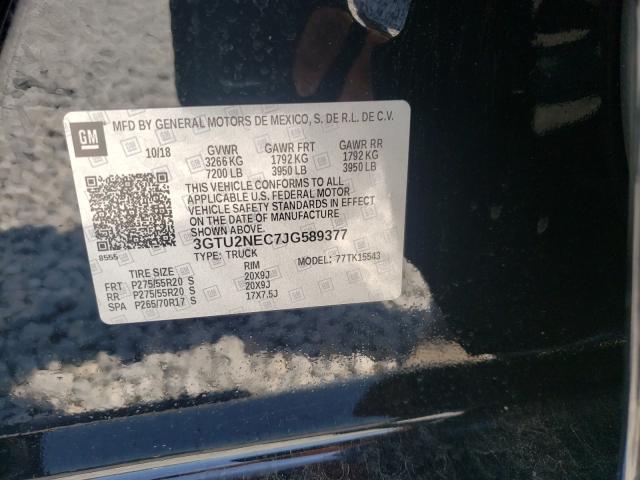 2018 GMC SIERRA K15 3GTU2NEC7JG589377