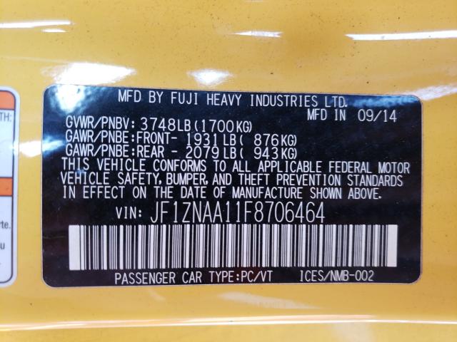 2015 TOYOTA SCION FR-S JF1ZNAA11F8706464
