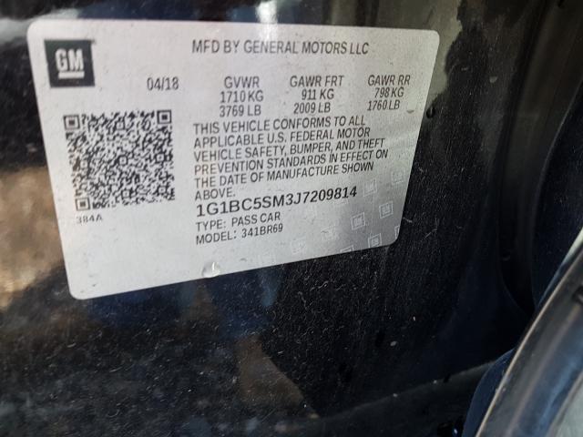 2018 CHEVROLET CRUZE LS 1G1BC5SM3J7209814