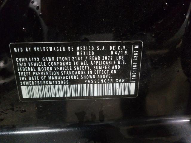 2019 VOLKSWAGEN JETTA SEL 3VWEB7BU9KM193089
