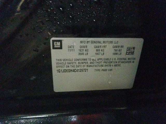 2012 CHEVROLET SONIC LT 1G1JD6SH4C4129721