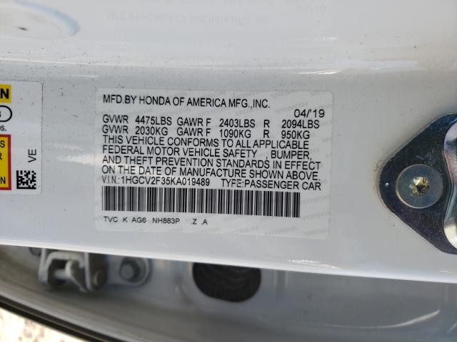 2019 HONDA ACCORD SPO 1HGCV2F35KA019489