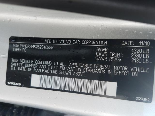 2011 VOLVO S40 T5 YV1672MS2B2540996