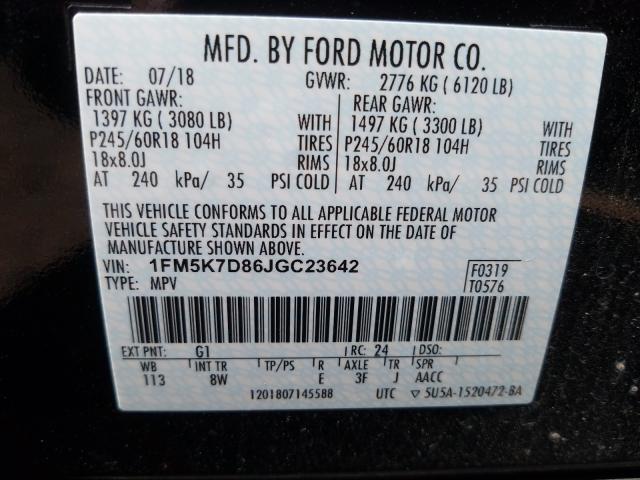 2018 FORD EXPLORER X 1FM5K7D86JGC23642
