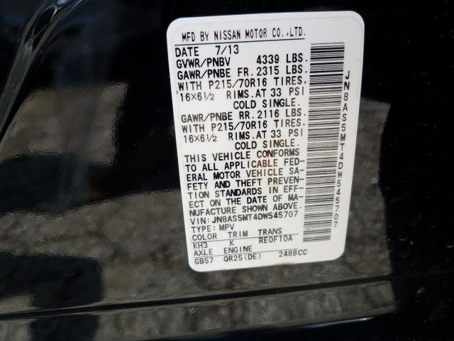 2013 NISSAN ROGUE S JN8AS5MT4DW545707